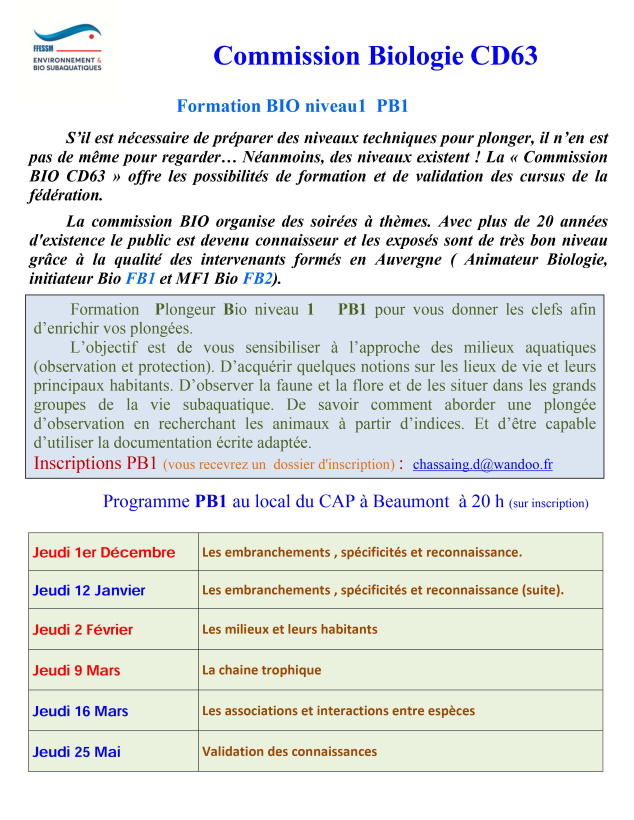 Programme Bio et PB1 2022 2023.1